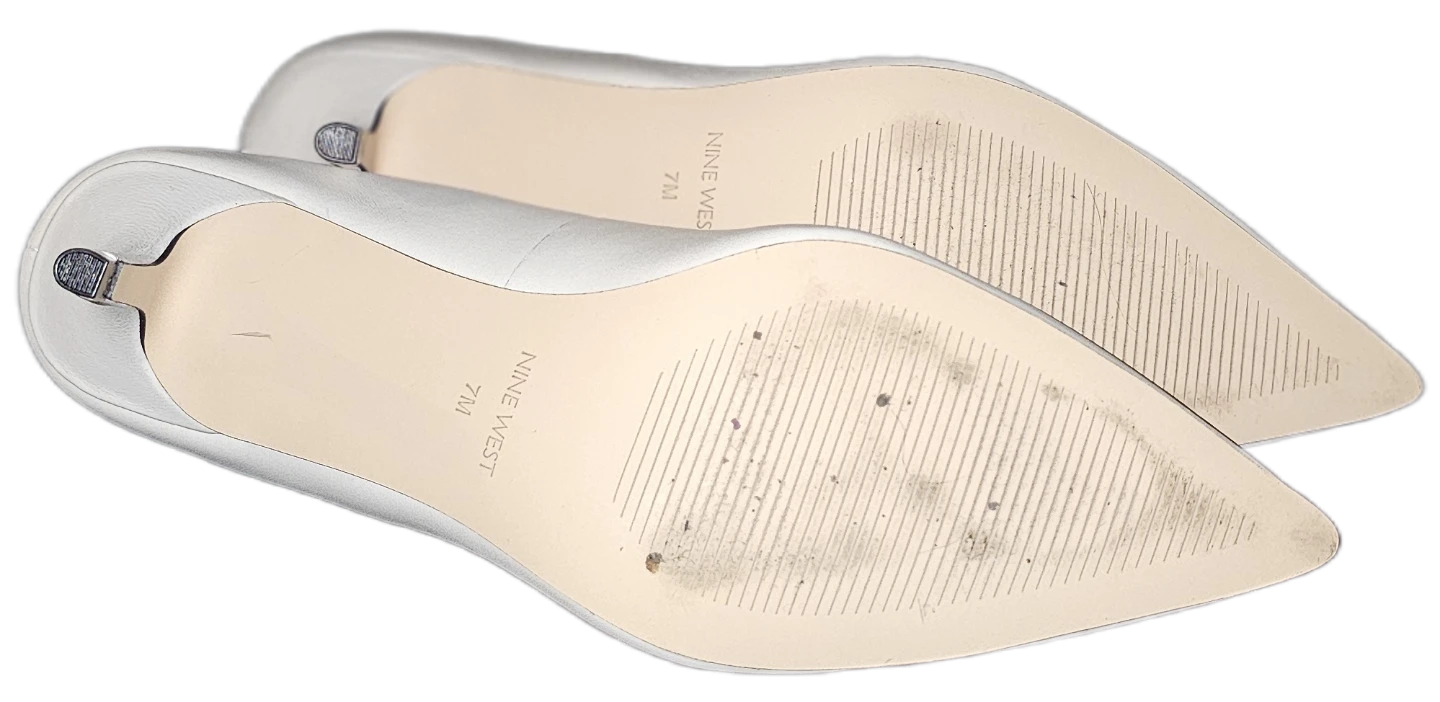 Nine West White Pointed Toe Heels Size 7⚽️ - photo 5