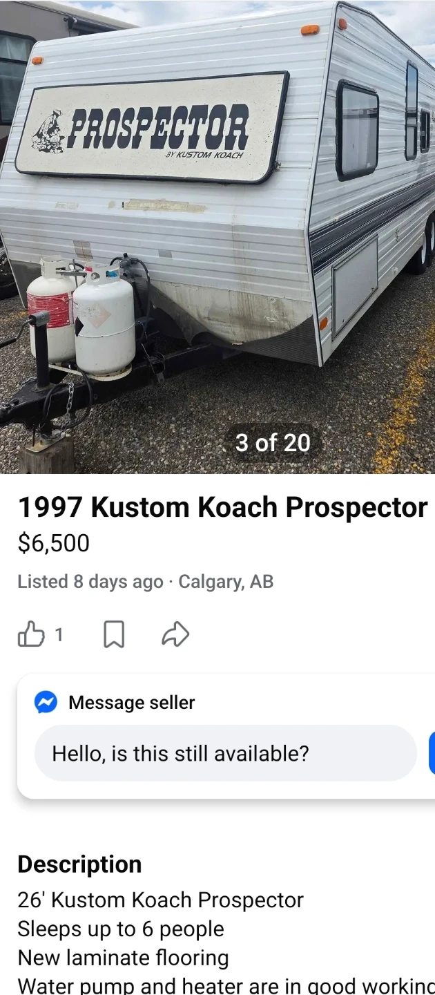 1997 Kustom Koach Prospector Travel Trailer