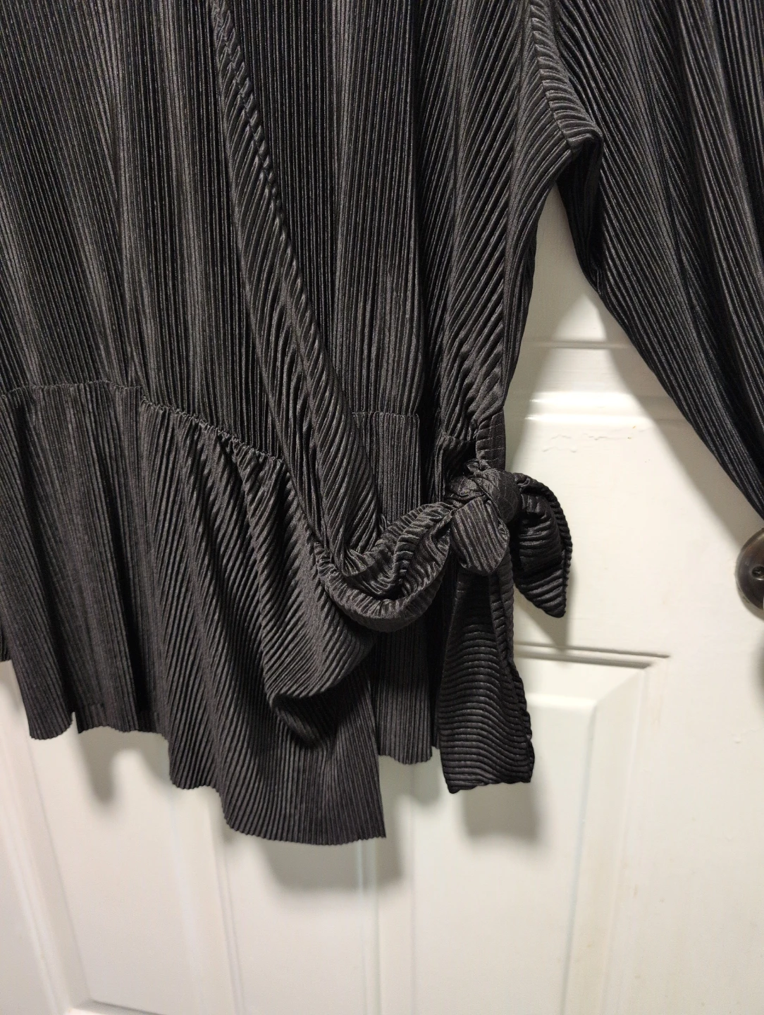 rbvj brand grey pleated wrap top - photo 2