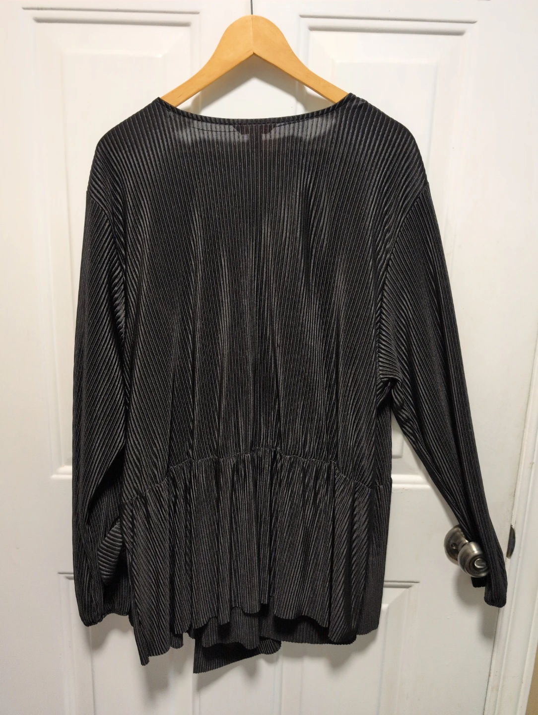 rbvj brand grey pleated wrap top - photo 5