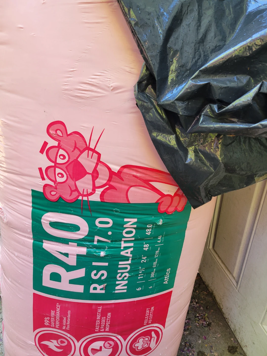 Pink Fiberglass Insulation R40 24" X 48" X 11". $112 retail. - photo 2