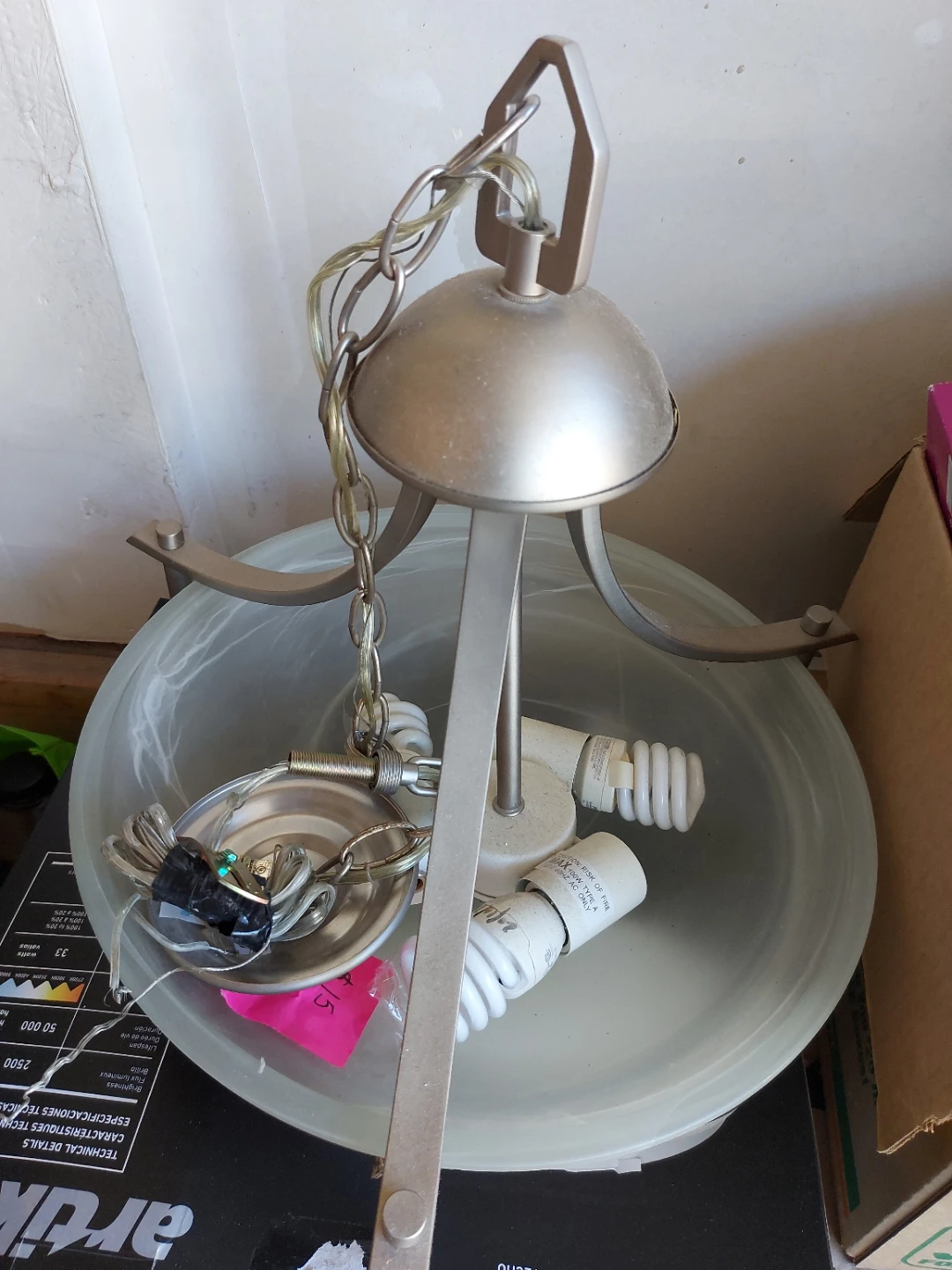 Satin Nickel Semi-Flush Mount Light Fixture