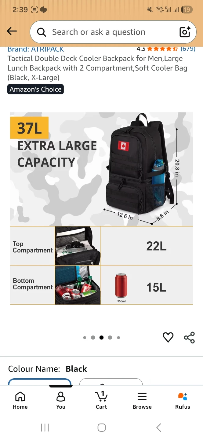 ATRIPACK Tactical Double Deck Cooler Backpack X-Large