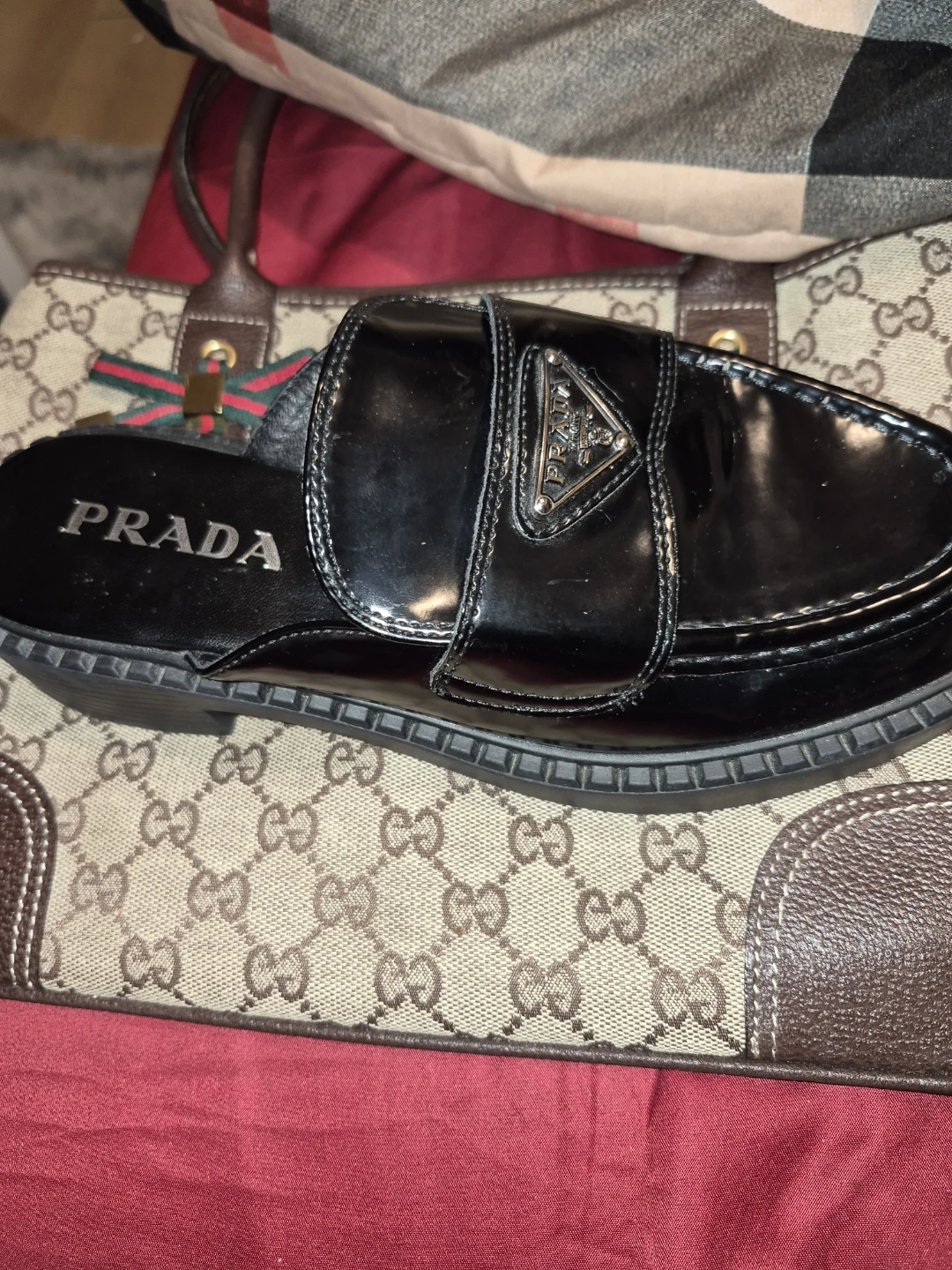 PRADA Black Patent Leather Mules