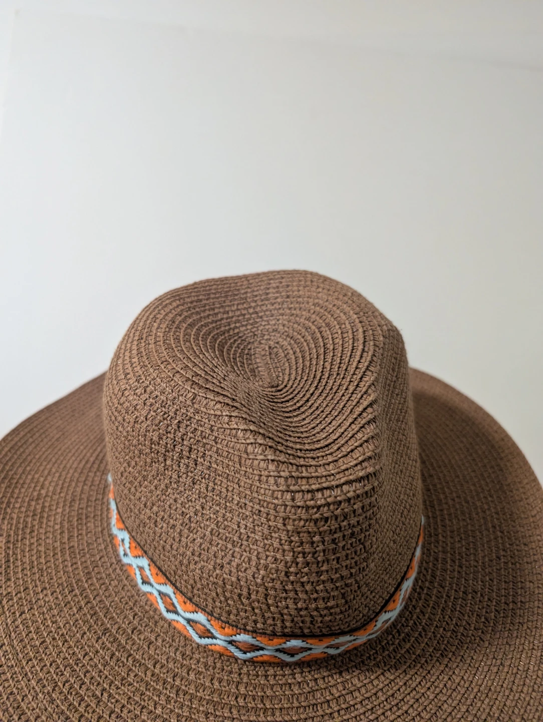Brown Wide Brim Sun Hat with Decorative Band - photo 2