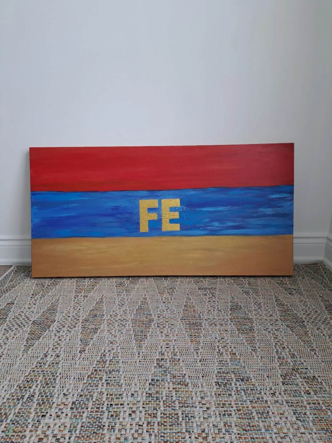 Abstract Painting with 'FE' Symbol