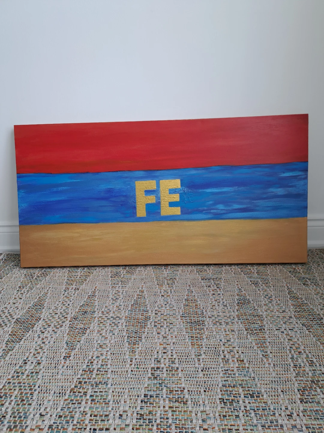 Abstract Painting with 'FE' Symbol - photo 2