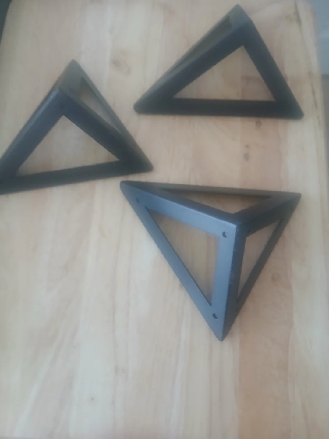 Set of 3 Black Geometric Shelf Brackets - photo 2