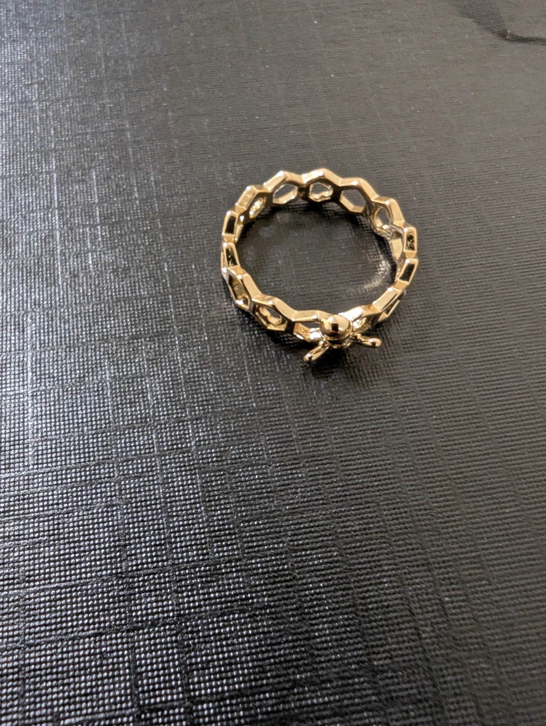 Gold Bee Honeycomb Ring
