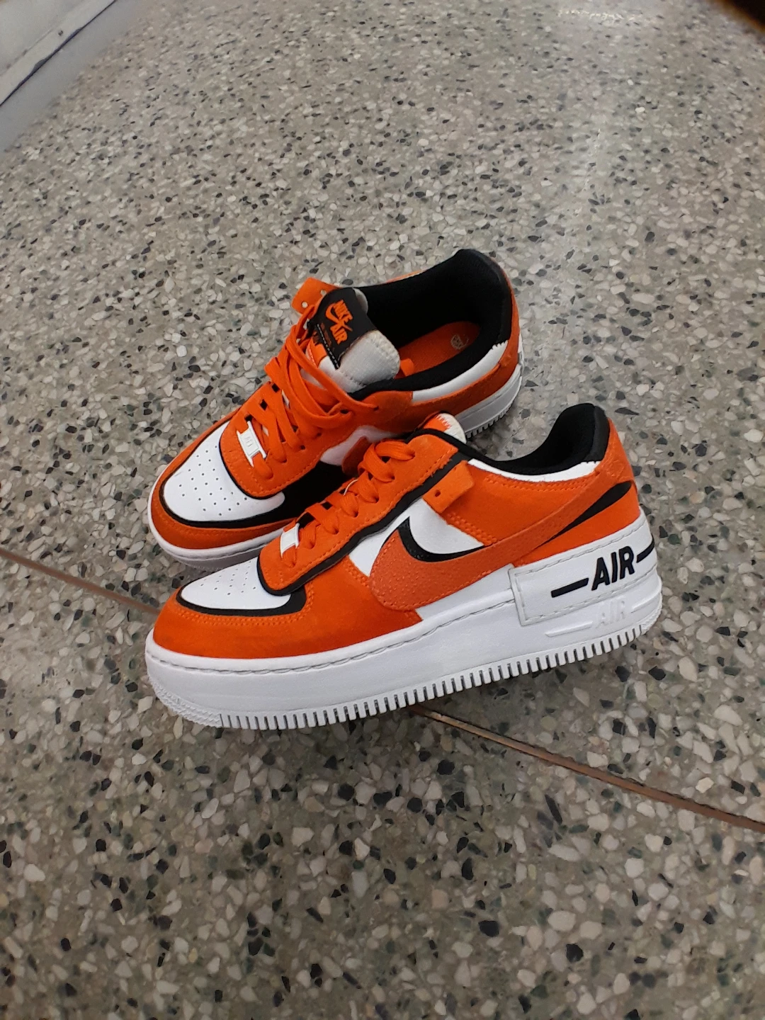 Nike Air Force 1  Orange White Black Sneakers Women's Size 8