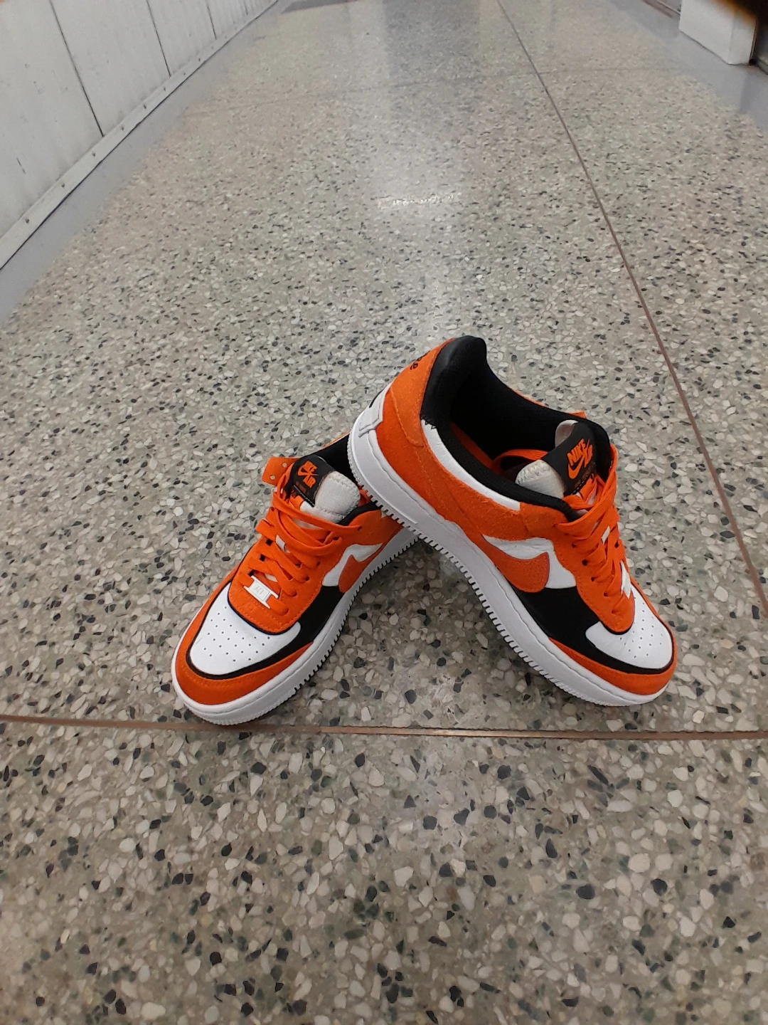 Nike Air Force 1  Orange White Black Sneakers Women's Size 8 - photo 4