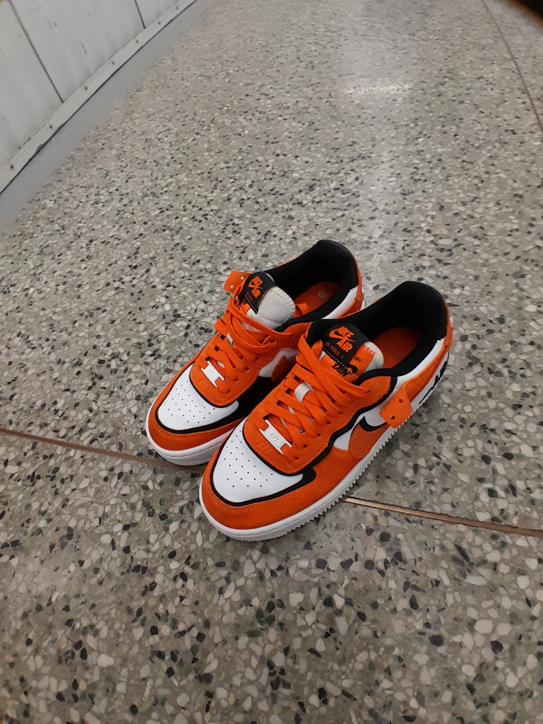 Nike Air Force 1  Orange White Black Sneakers Women's Size 8 - photo 5