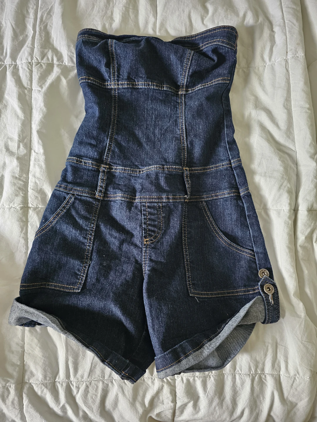 ⚽️Seductions Strapless Denim Shortalls XS - photo 2