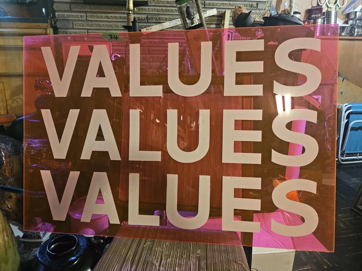 Large "VALUES" Sign - photo 2