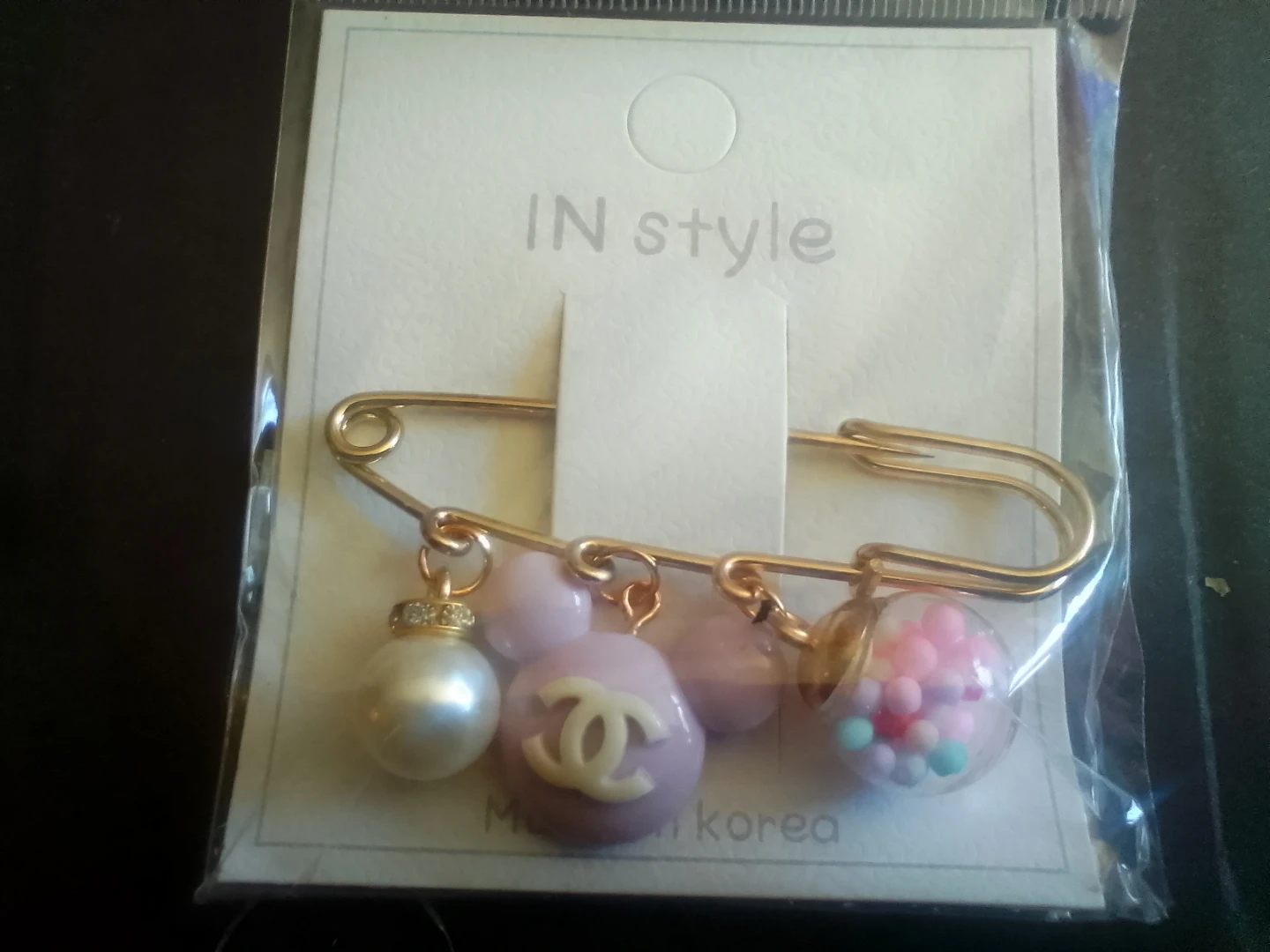 Chic Charm Safety Pin Brooch