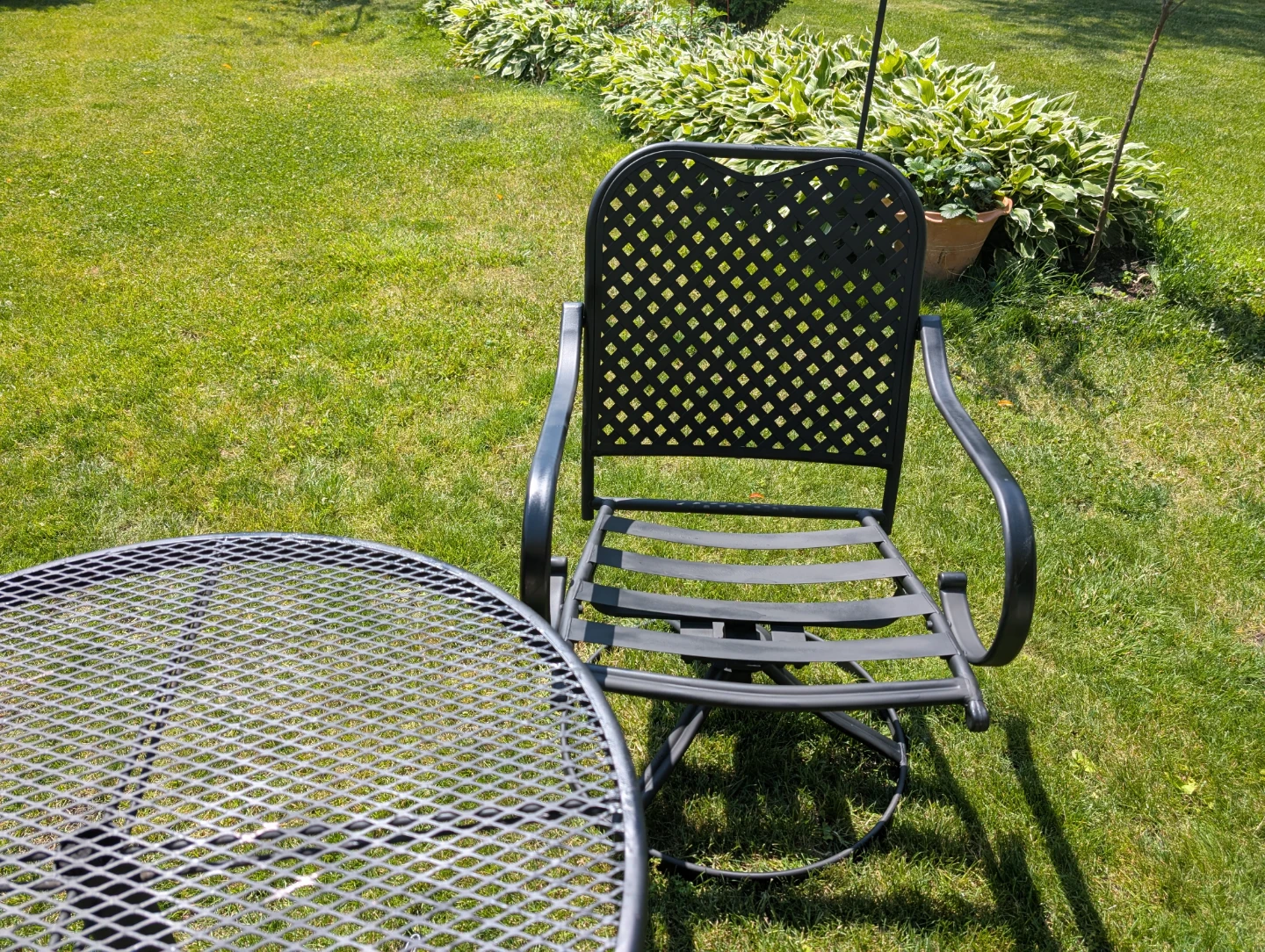 Black Metal Swivel Patio Chair - photo 4