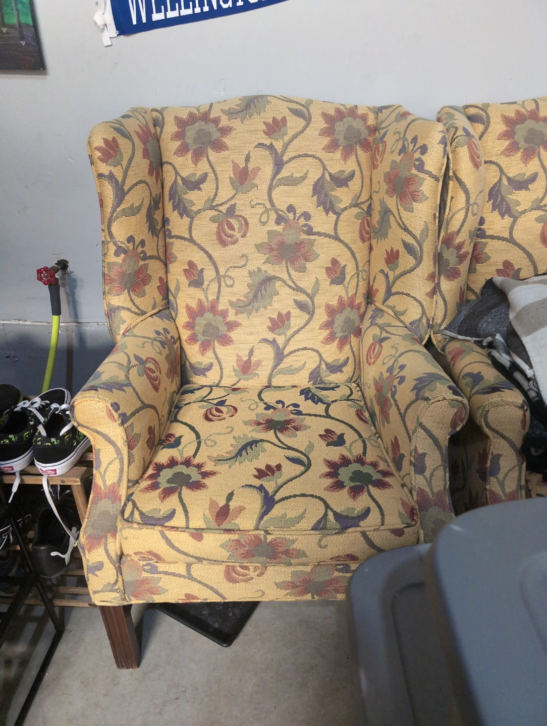 Floral Wingback Armchair