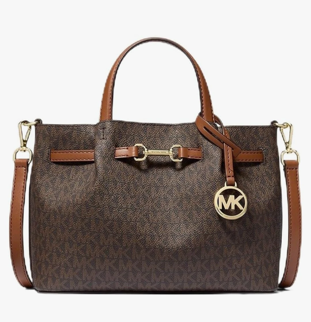 Michael Kors Carson MD CZ Satchel Brown