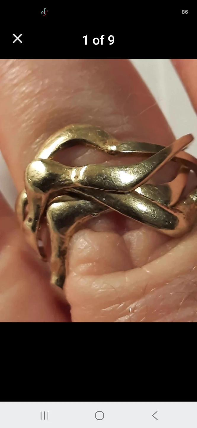 Gold 14k solid gold Abstract puzzle Ring - photo 2