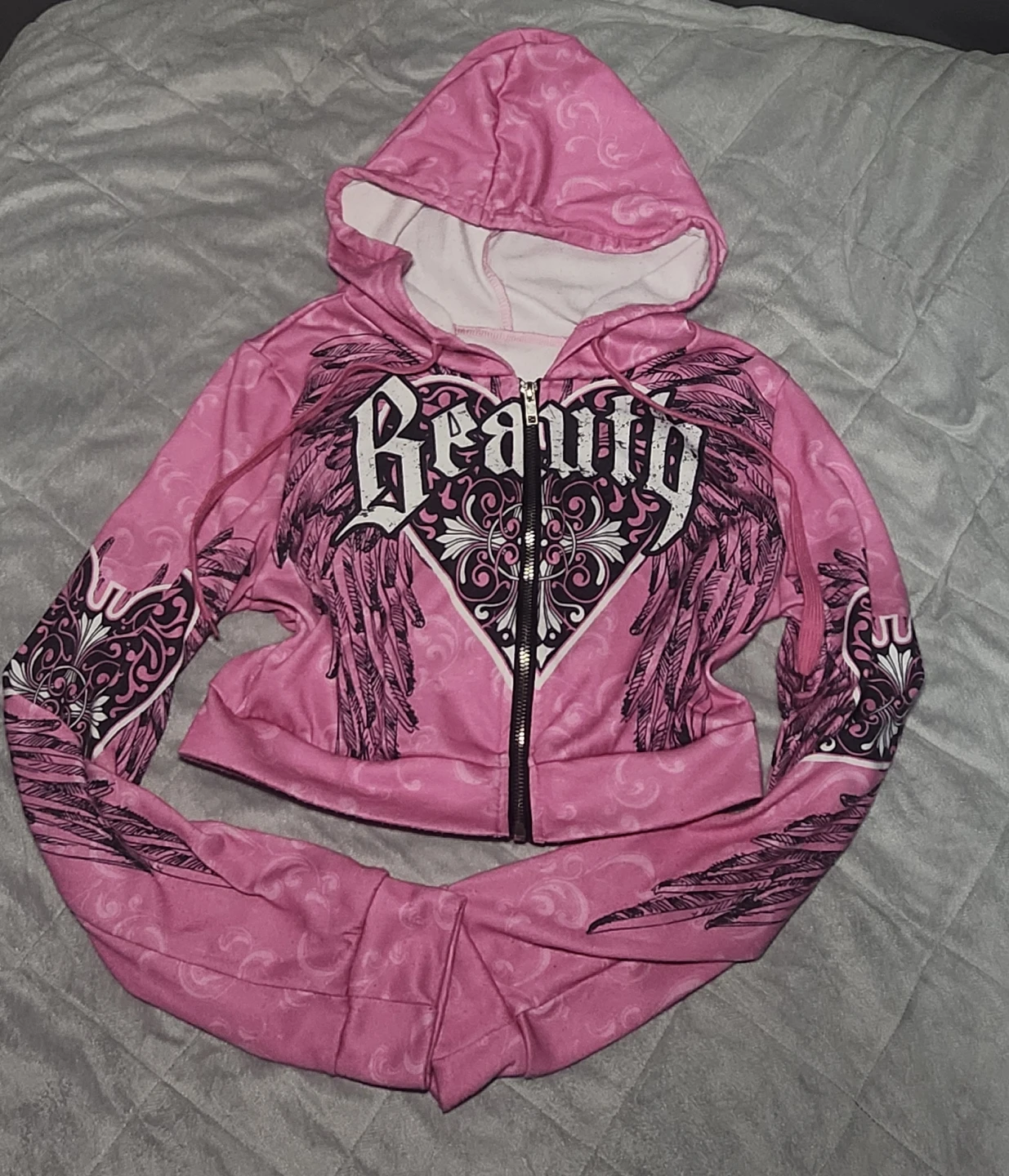 Pink street wear graphic hoodie