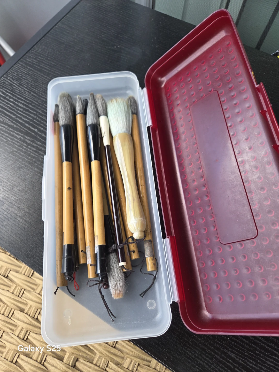 Set of 12 Chinese Calligraphy Brushes in Case - photo 2