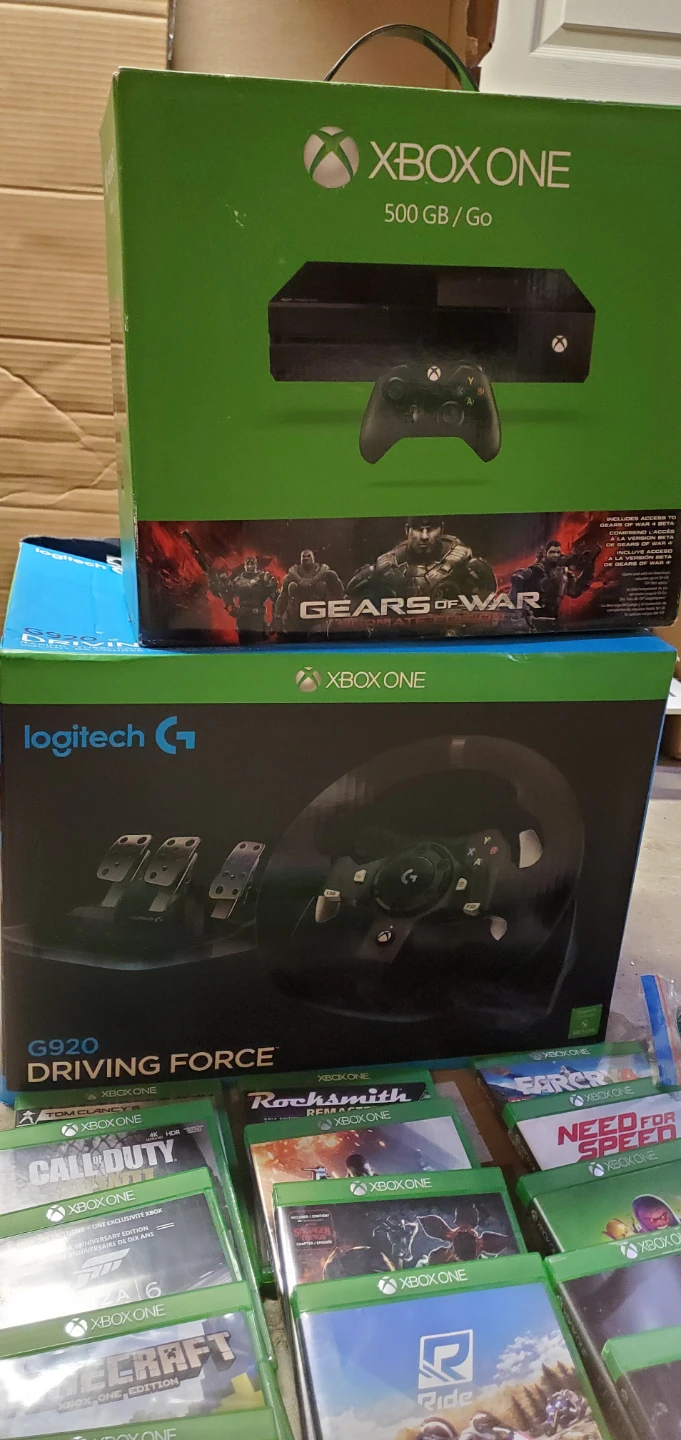 Xbox One 500GB Console, Logitech G920 Driving Force Wheel - photo 4