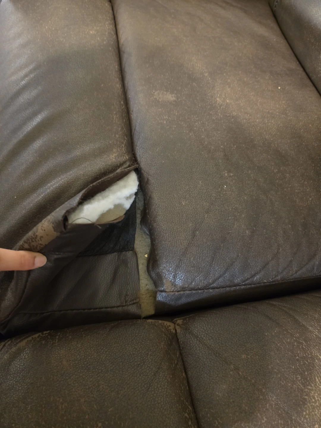 Brown Faux Leather 3-Seater Recliner Sofa - photo 2