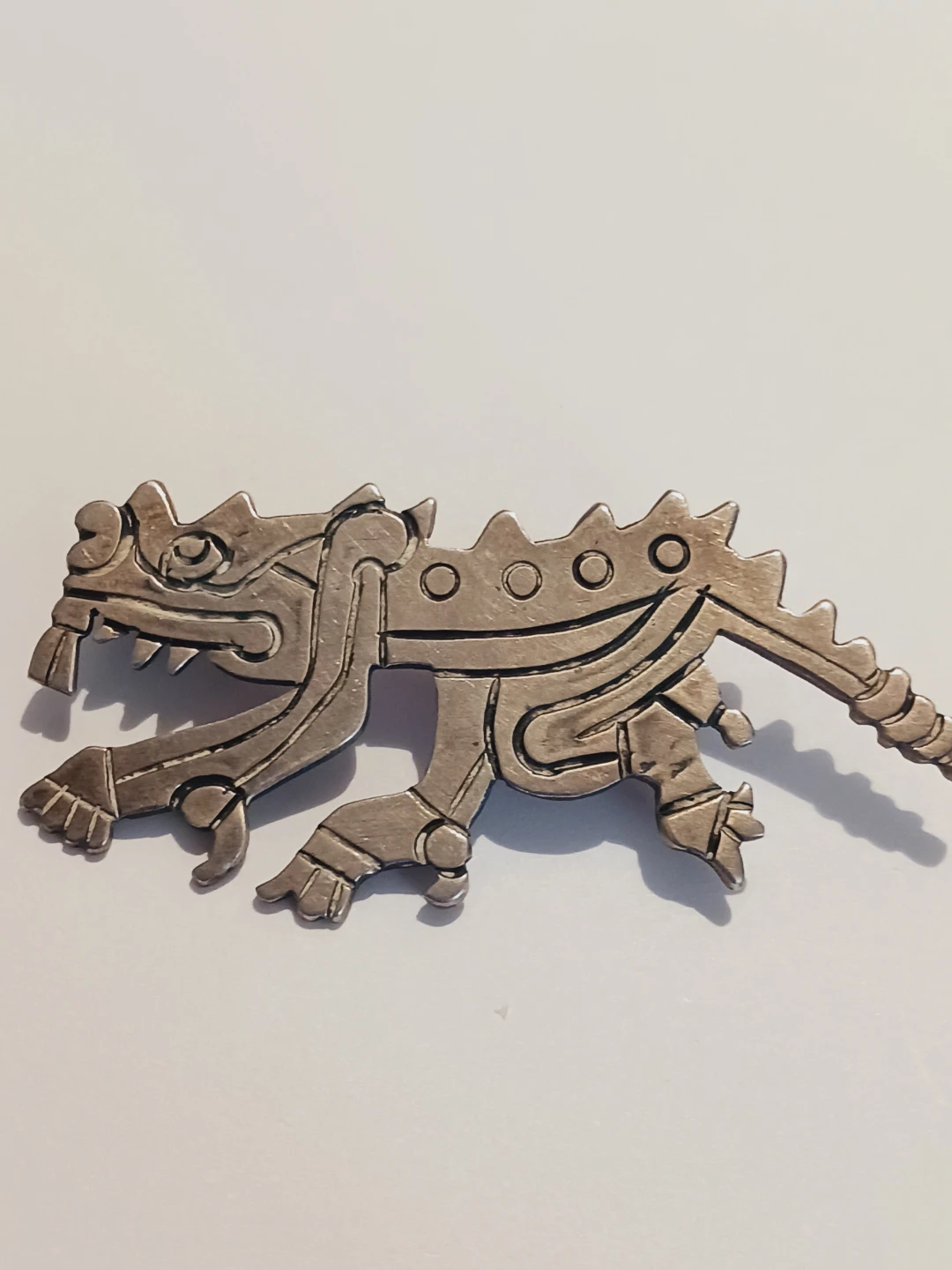 Artemio Navarrete 1930s Taxco Mexico 980 Silver Cipactli Brooch - photo 2