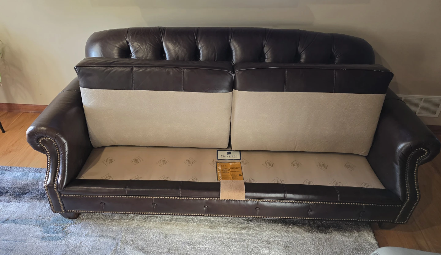 Top grain leather couch