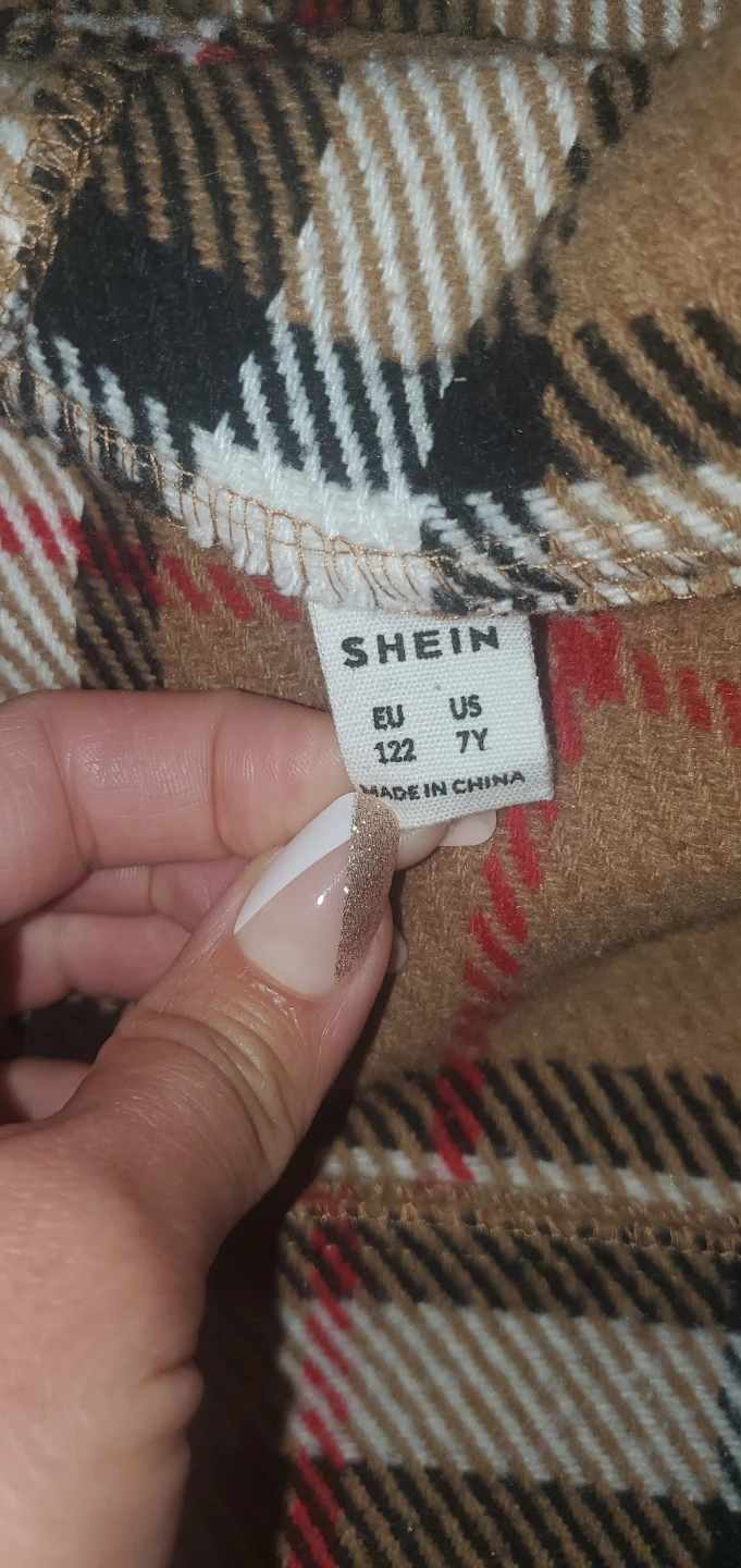 SHEIN Plaid Duffle Coat - Kids Size 7Y - photo 2