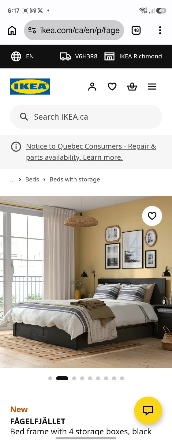 IKEA FÄGELFJÄLLET Queen Bed Frame and Mattress - photo 4