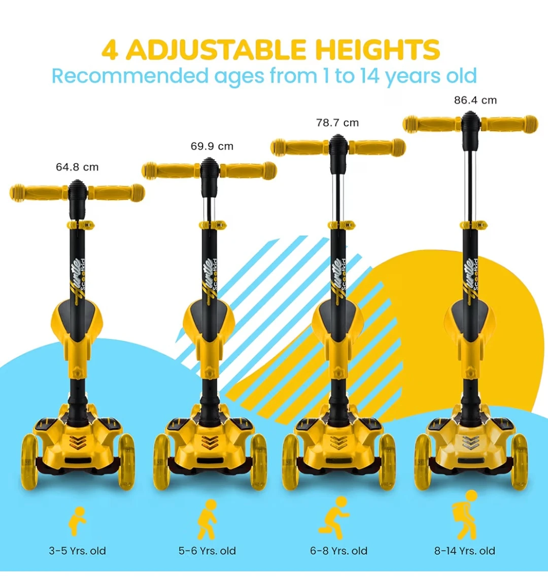 Hurtle Scootkid 3-Wheel Scooter - Yellow