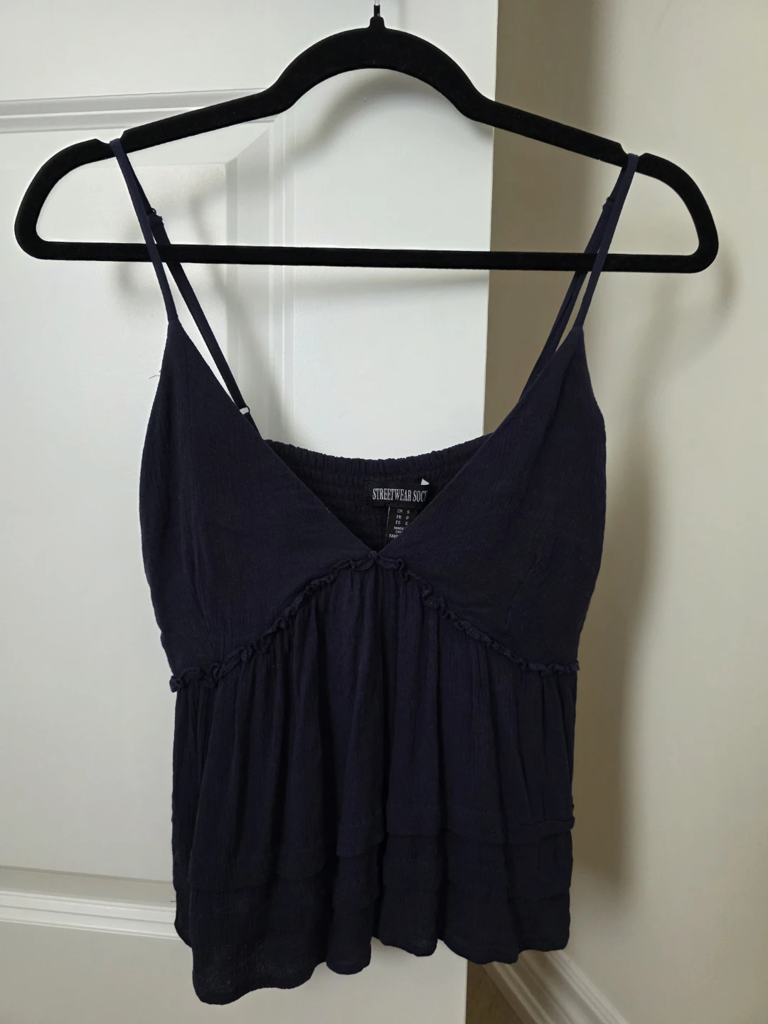 Navy Blue Babydoll Camisole Top