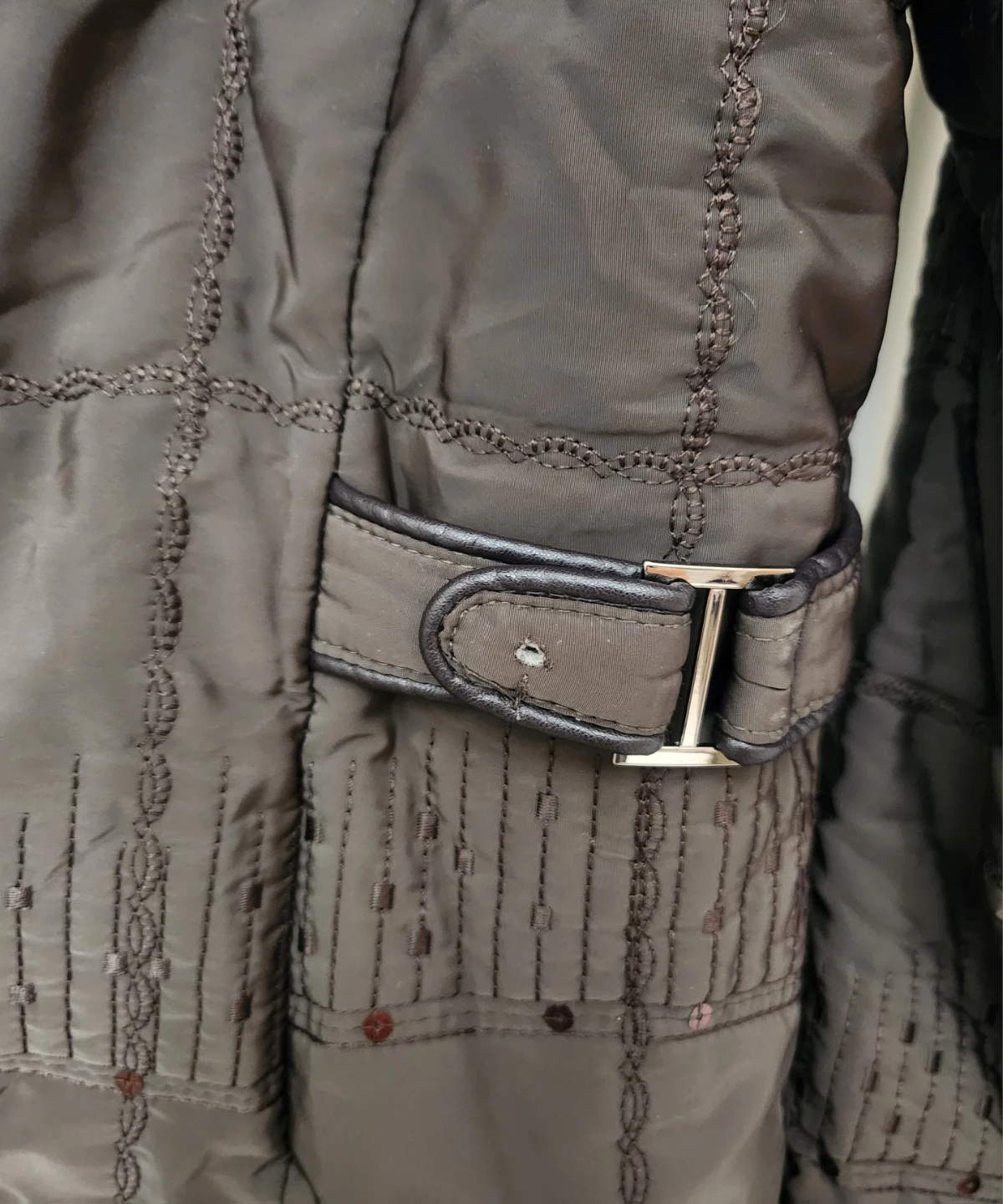 ⚽️ Brown Quilted Coat with Sequin Detail - photo 4