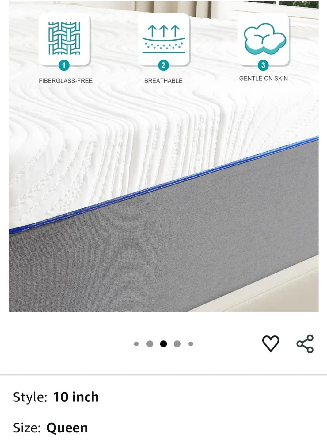 Twolike Queen Mattress - 10 Inch Breathable Memory Foam - photo 4
