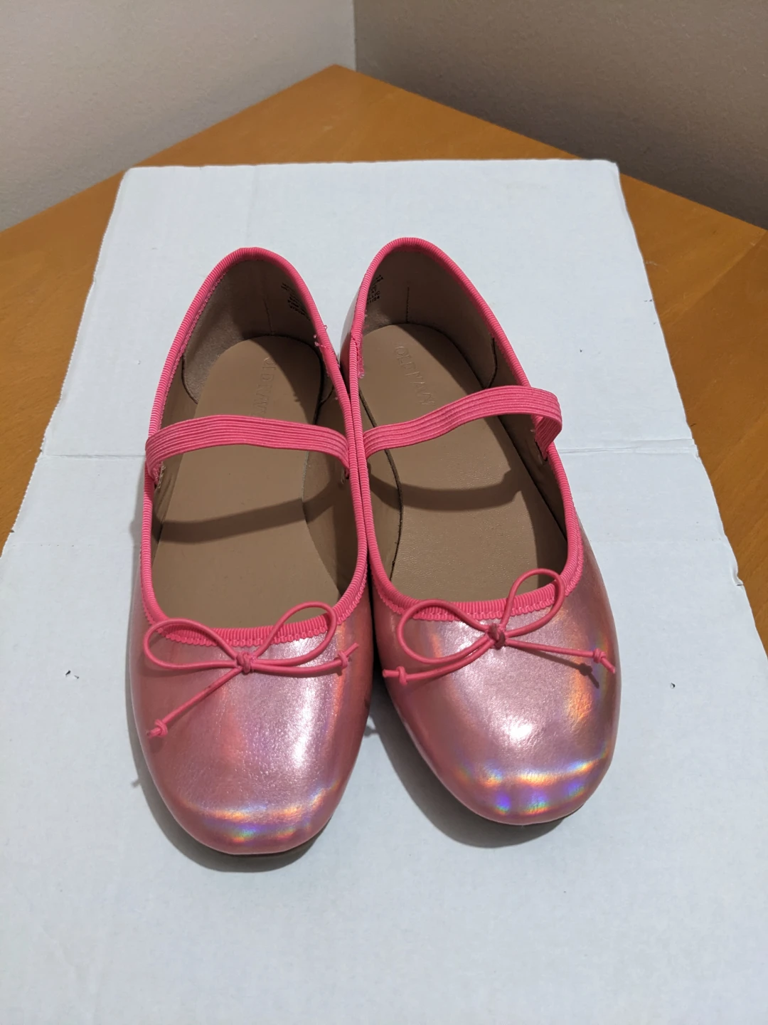 Old Navy Pink Metallic Ballet Flats Girls Size 3