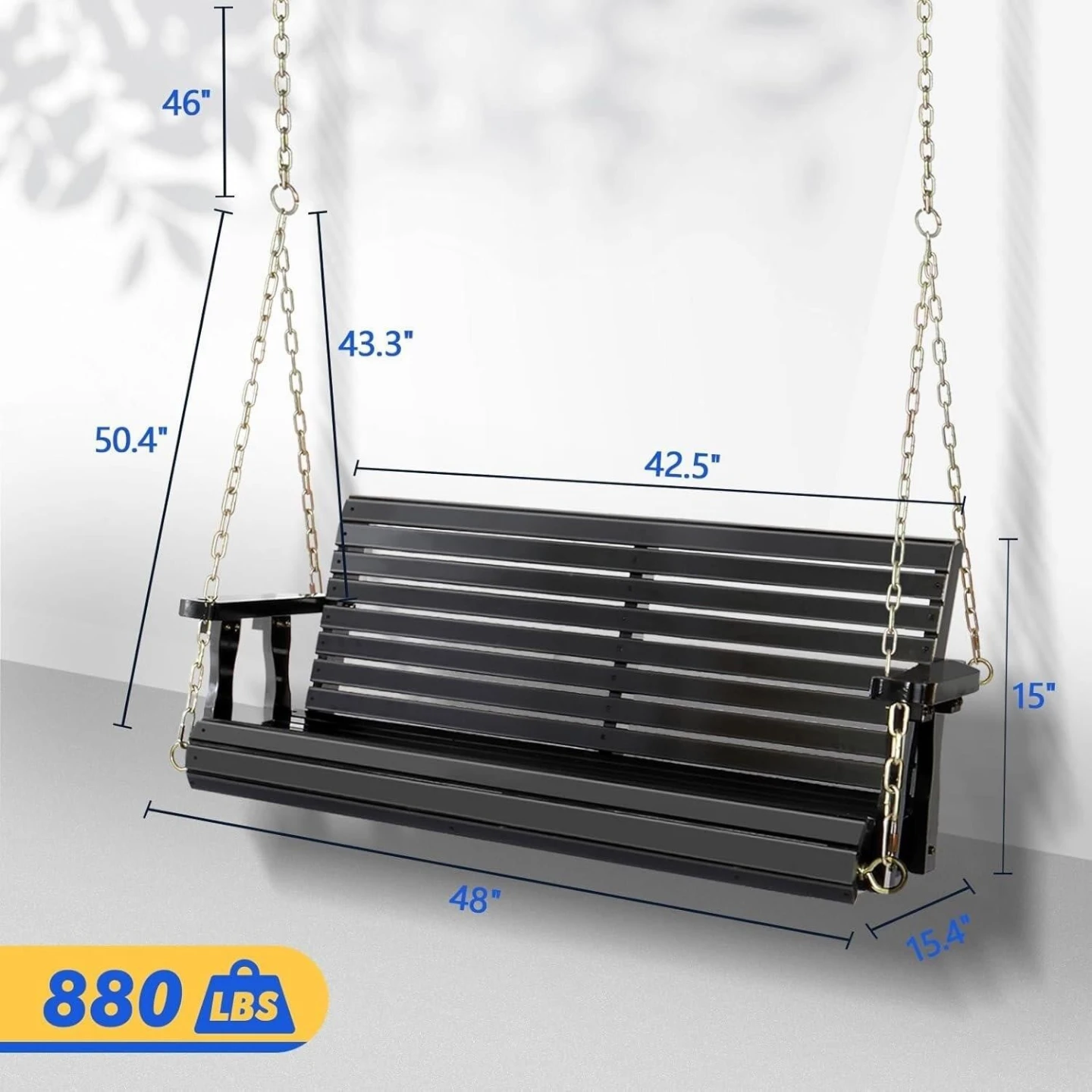 Black Cedarwood Porch Swing - photo 2
