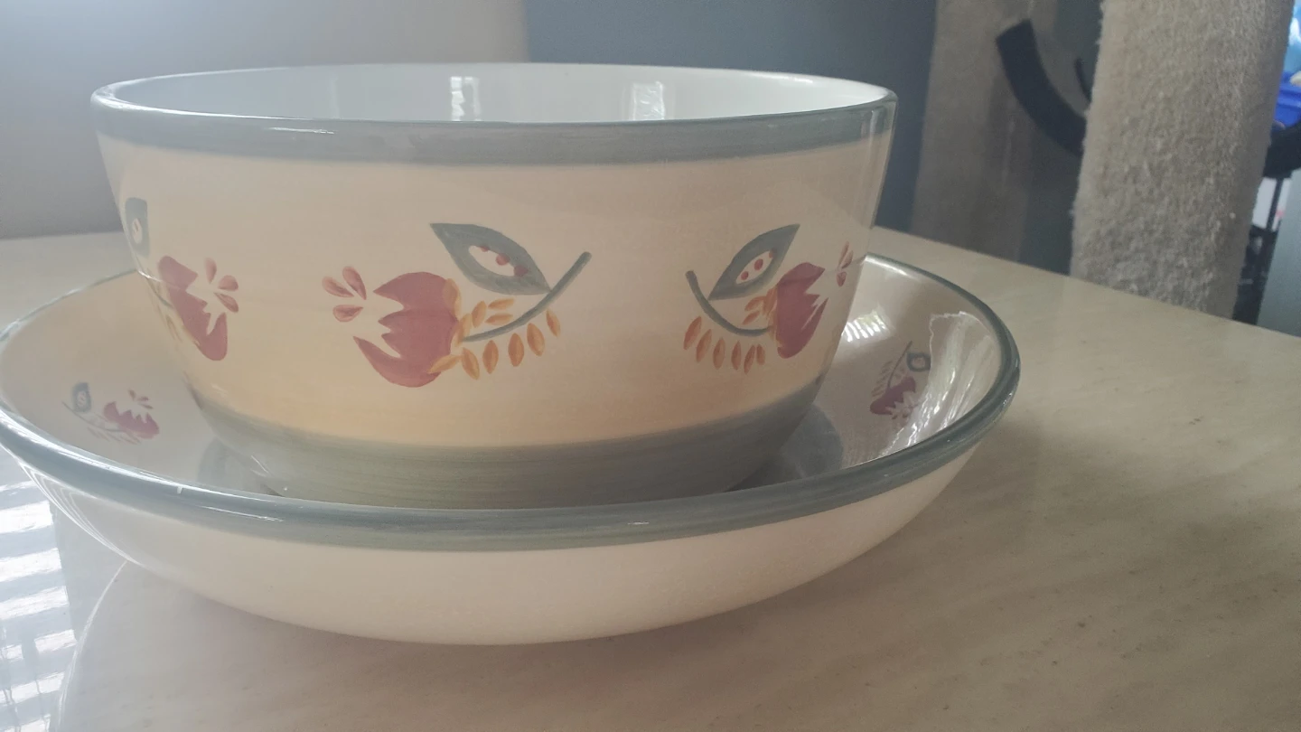 Decorative Ceramic Bowl and Plate Set - photo 2