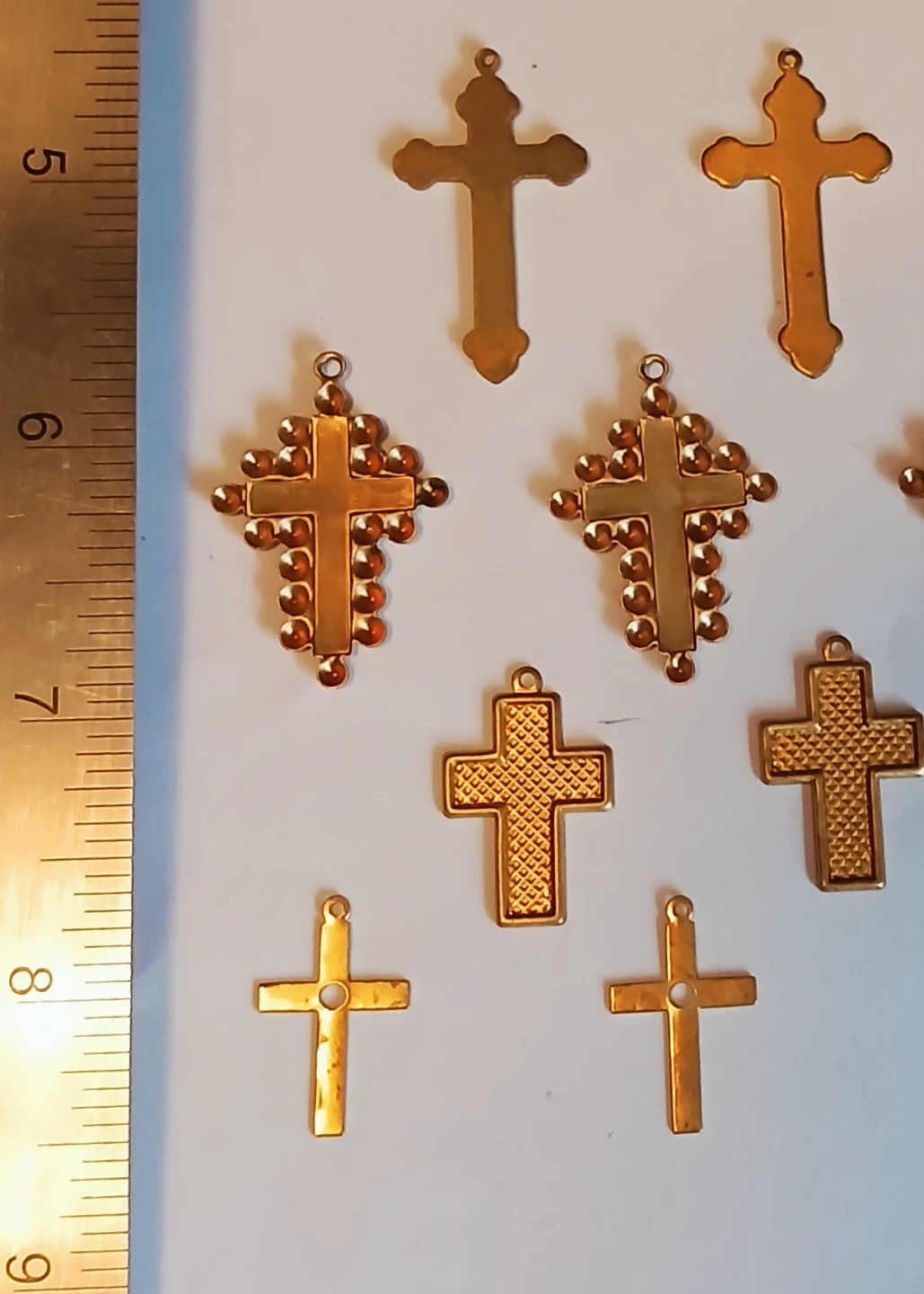 Set of 16 brass Cross Charms for Jewellery Making - photo 4