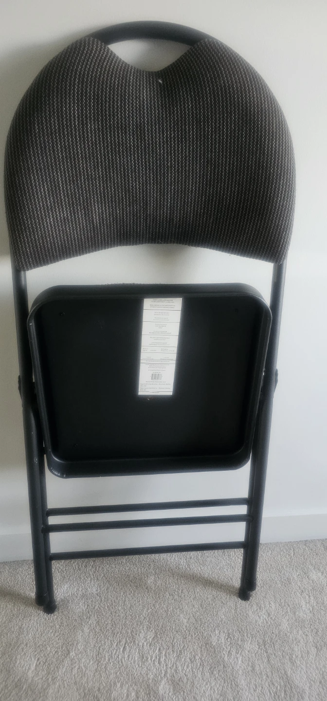Black Folding Chair with Padded Seat and Back - photo 2
