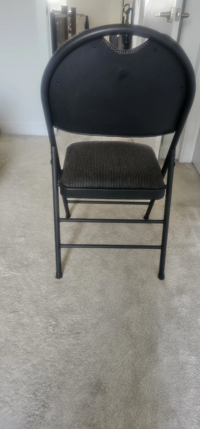 Black Folding Chair with Padded Seat and Back - photo 3