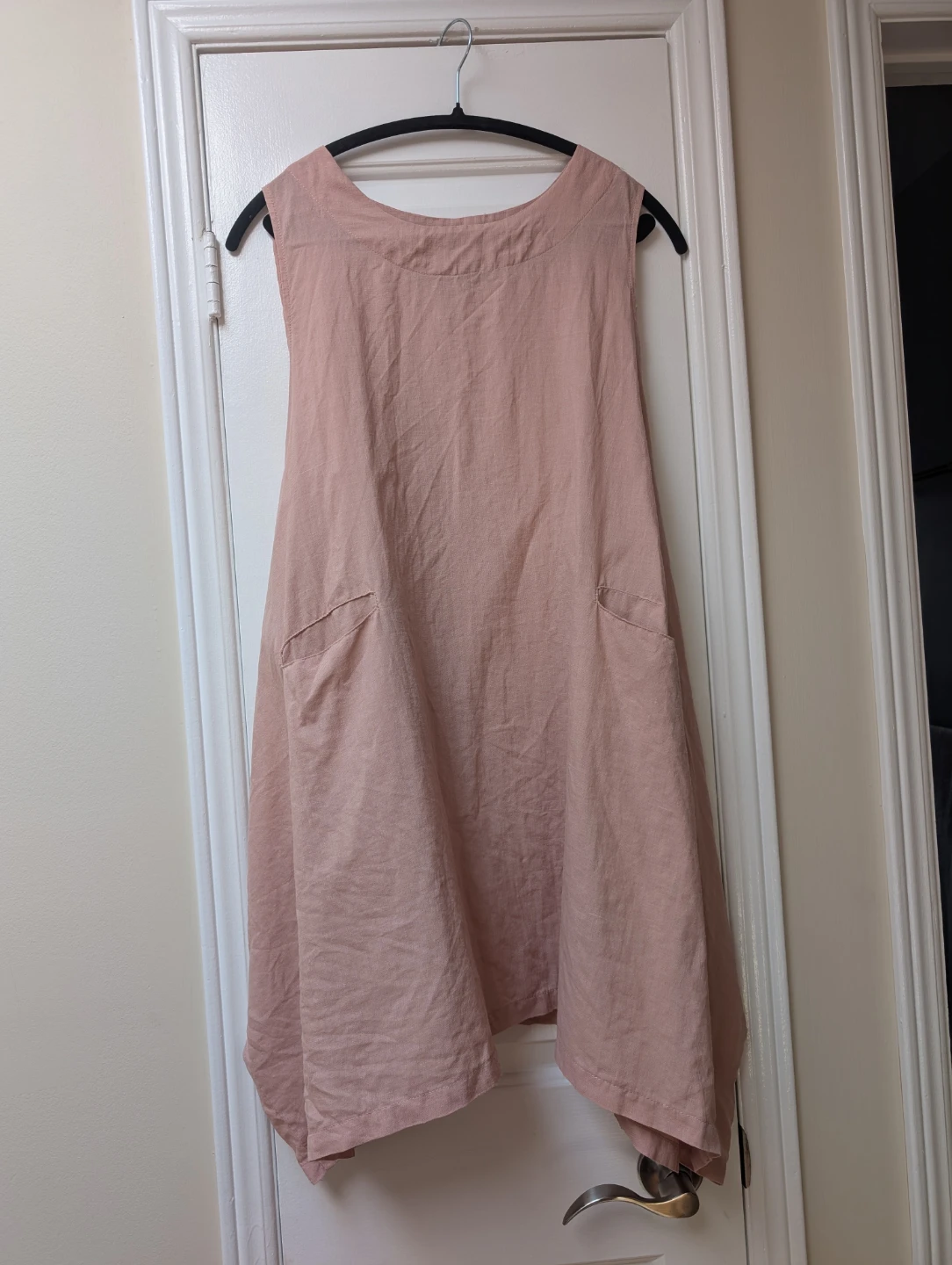 Linen Sleeveless Dress dusty rose color⚽