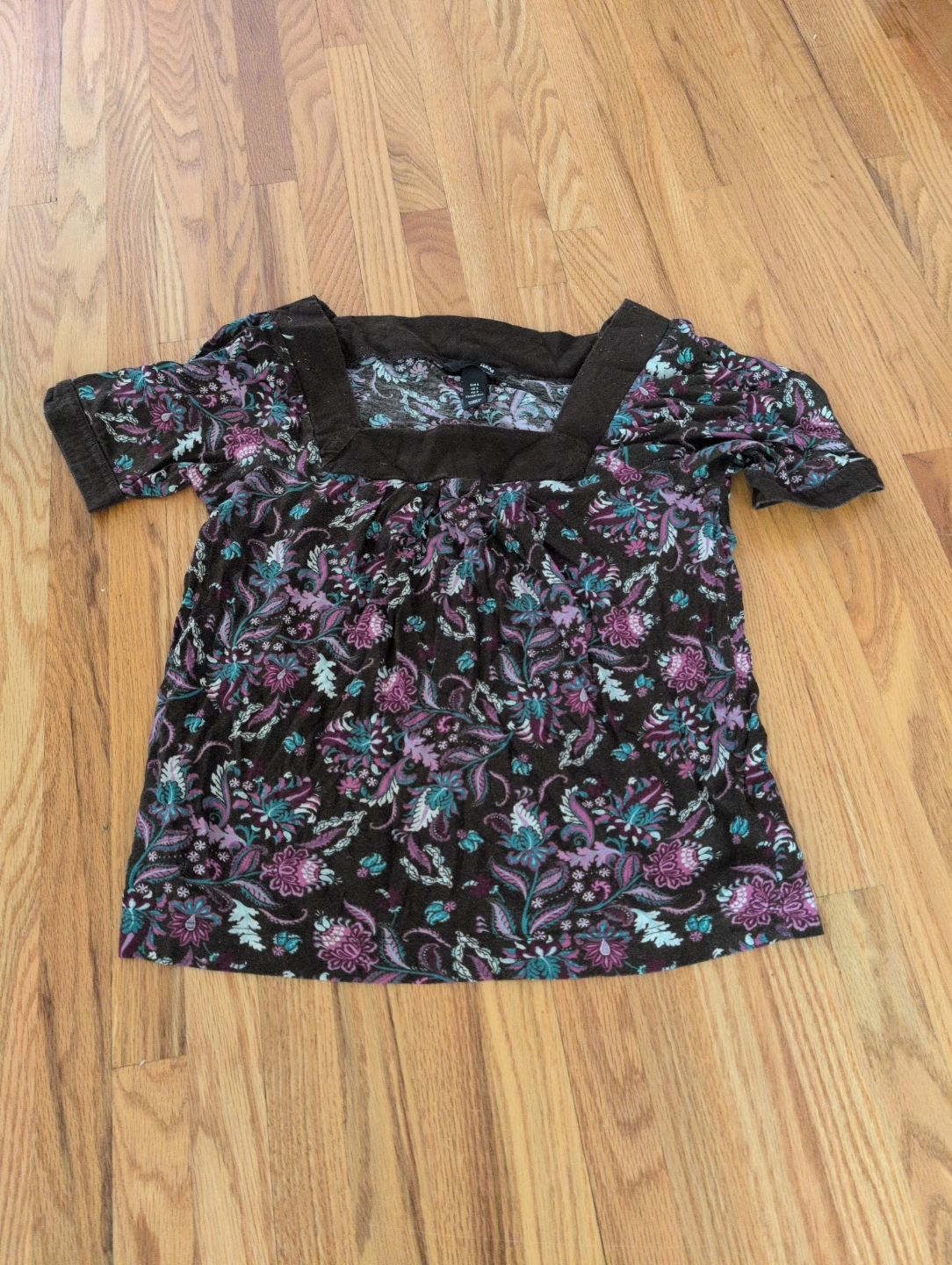 Burgundy Floral Print Top ⚽