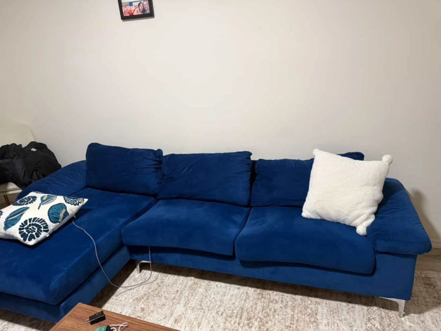 Blue Velvet Sectional Sofa