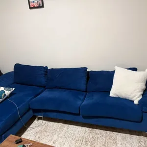 Blue Velvet Sectional Sofa