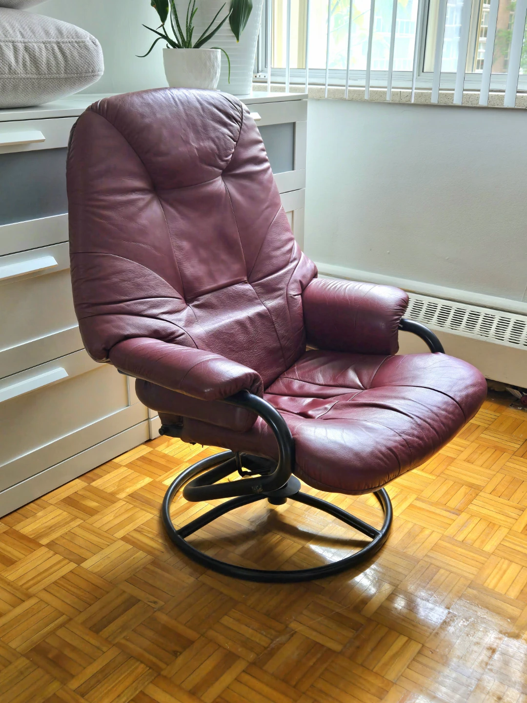 Burgundy Leather Recliner Chair