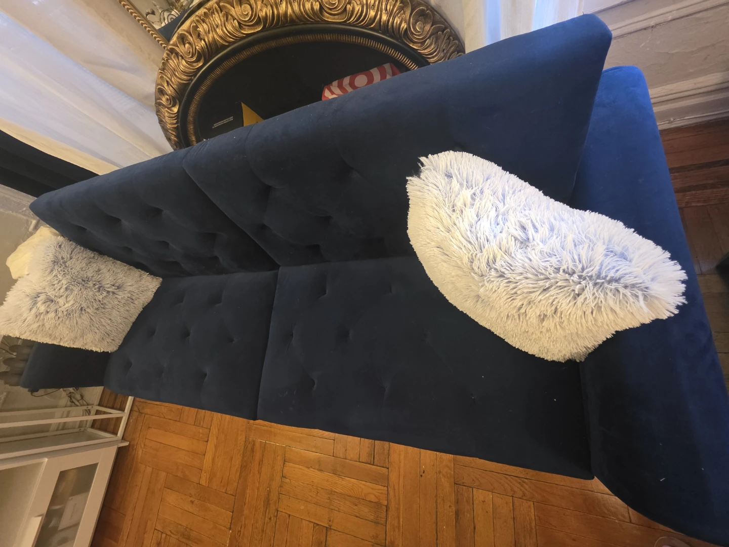 Velvet Tufted Futon Sofa - Navy Blue ⚽ - photo 2