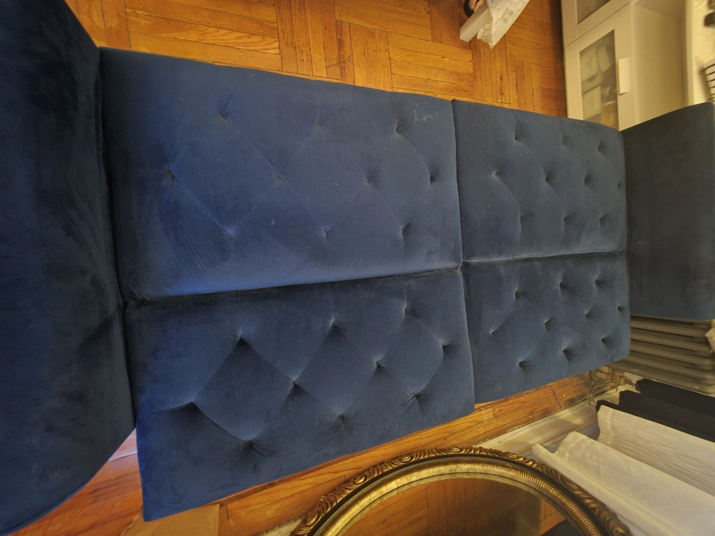 Velvet Tufted Futon Sofa - Navy Blue ⚽ - photo 4