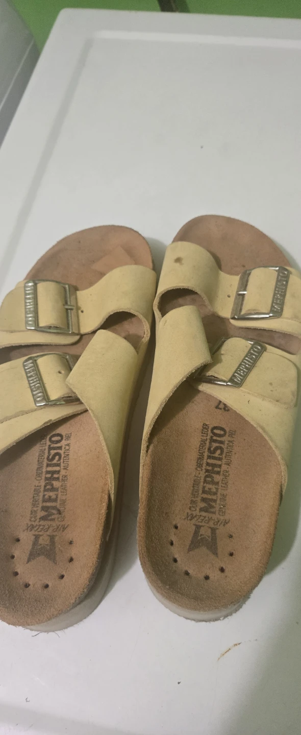Mephisto Yellow Leather Cork Footbed Sandals - photo 2