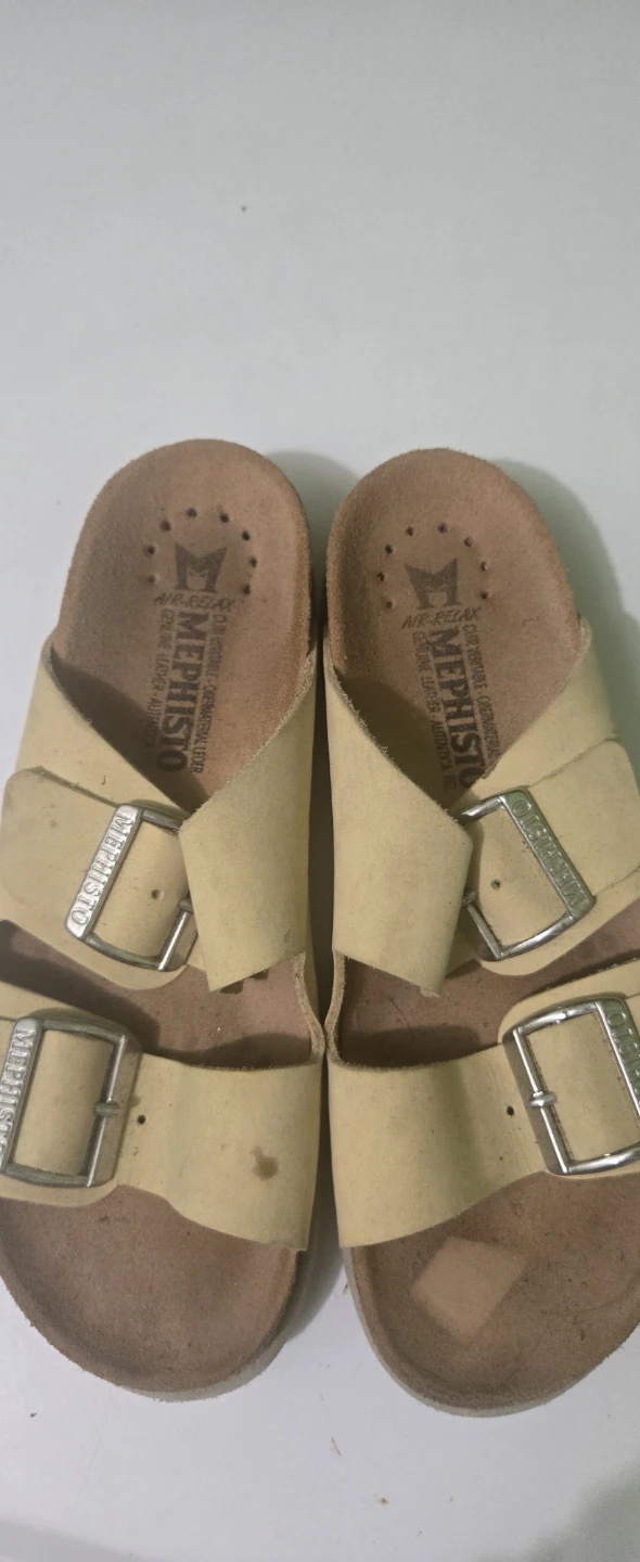 Mephisto Yellow Leather Cork Footbed Sandals - photo 4